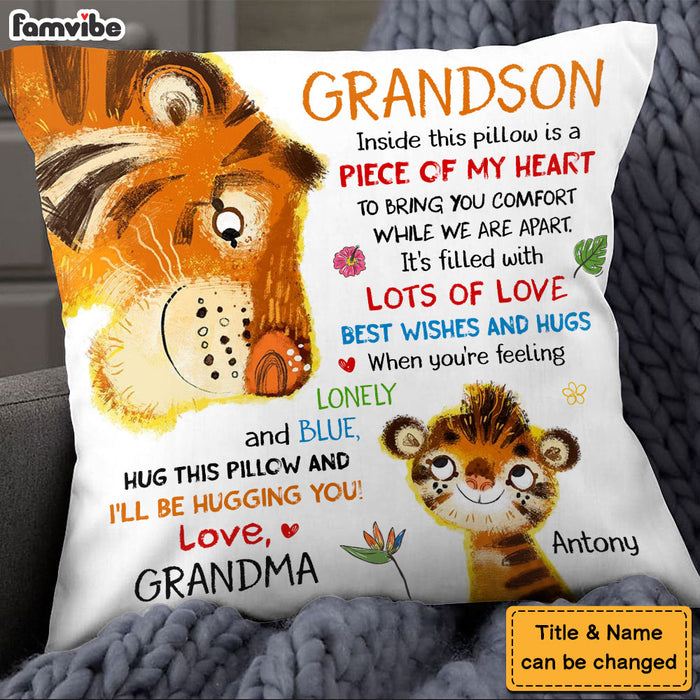 Personalized Gift For Grandson Tiger Hug This Pillow 28472 1