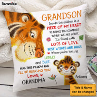 Personalized Gift For Grandson Tiger Hug This Pillow 28472 thumb 1