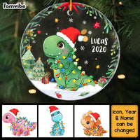 Personalized Christmas Gift For Grandson Dinosaur Circle Ornament 28473 thumb 1