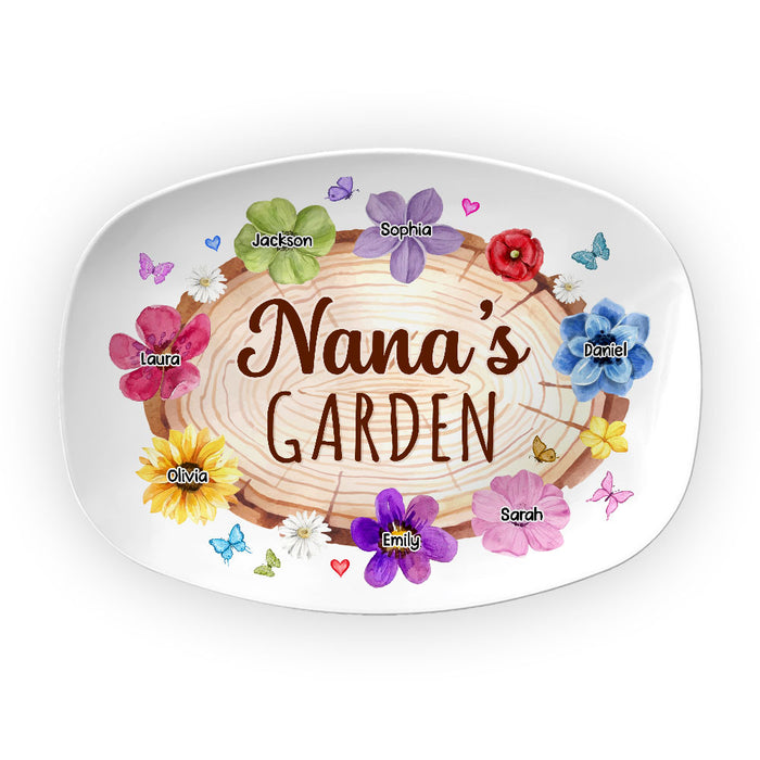 Personalized Birthday Gift For Grandma Nana's Flower Garden Plate 28475 1