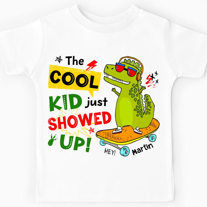 Personalized Gifts For Grandson The Cool Kid Dinosaur Kid T Shirt 28476 1