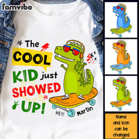 Personalized Gifts For Grandson The Cool Kid Dinosaur Kid T Shirt 28476 thumb 1