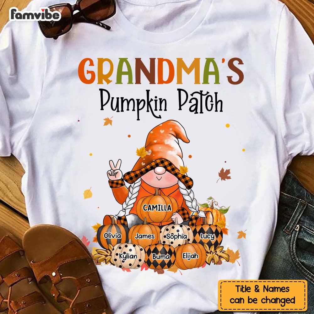 Personalized Autumn Gift For Grandma Pumpkin Patch Shirt Hoodie Sweatshirt 28477 Primary Mockup