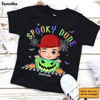Personalized Gift For Grandson Neon Pumpkin Spooky Kid T Shirt 28479 thumb 1