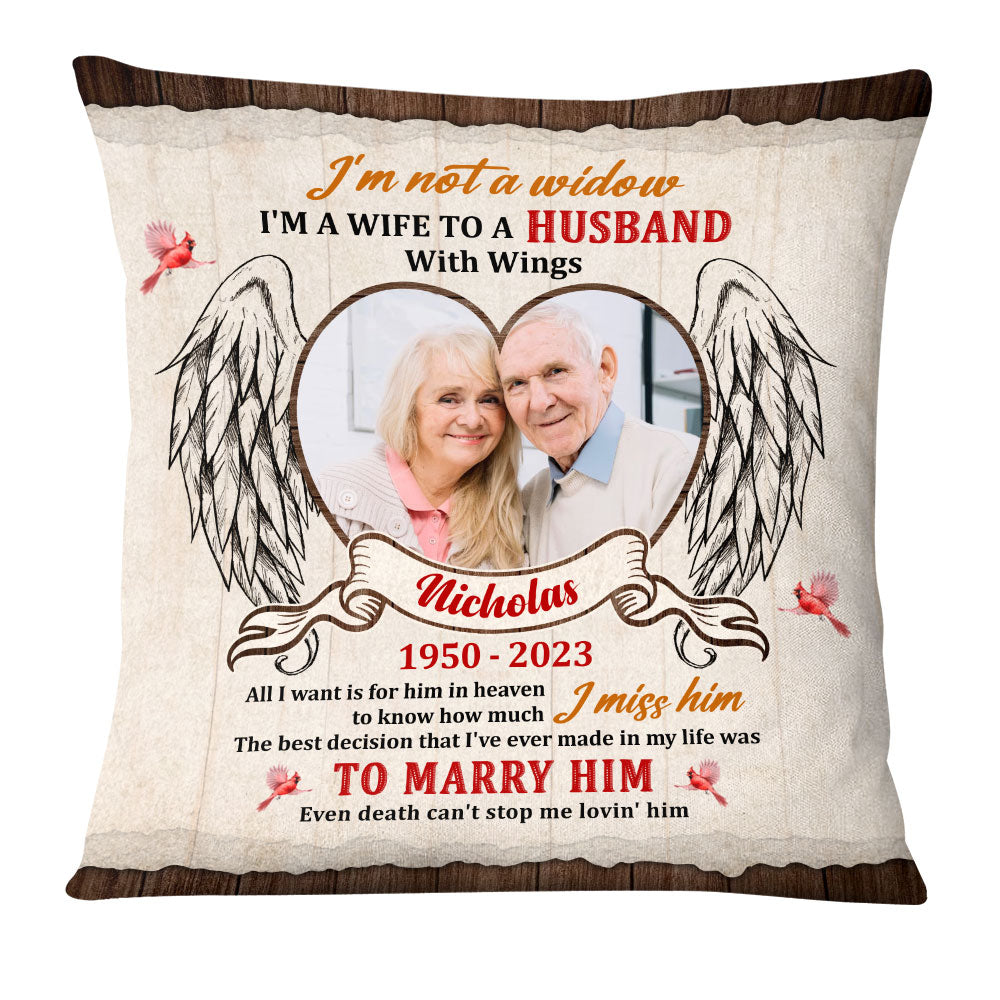 Personalized Memorial Gift For Wife Loss Husband Cardinal Christmas Pillow 28480 Primary Mockup