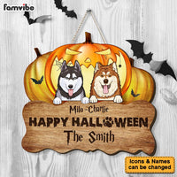 Personalized Dog Family Name Happy Halloween Wood Sign 28481 thumb 1