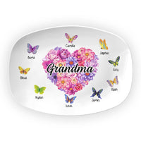 Personalized Birthday Gift For Grandma Colorful Butterfly And Flower Plate 28485 thumb 1