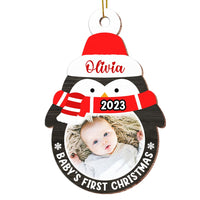 Personalized Penguin Photo Baby’s First Christmas Ornament 28489 thumb 1