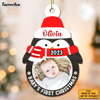Personalized Penguin Photo Baby’s First Christmas Ornament 28489 thumb 1