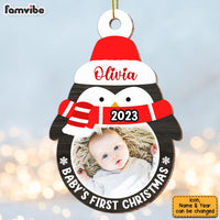 Personalized Penguin Photo Baby’s First Christmas Ornament 28489 thumb 1