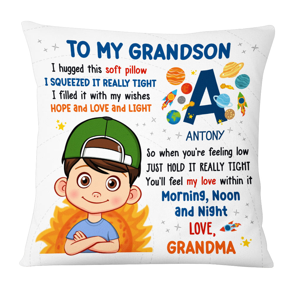 Personalized Gifts For Grandson Hug This Solar System Pillow 28494 Primary Mockup