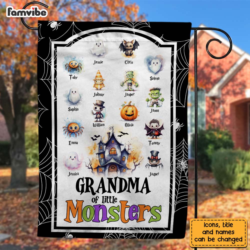 Personalized Halloween Gifts Grandma Of Little Monsters Flag 28495 Primary Mockup