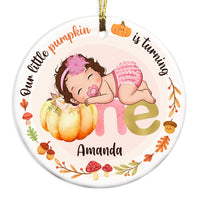 Personalized Baby Gifts Fall Turning One Circle Ornament 28496 thumb 1
