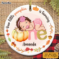 Personalized Baby Gifts Fall Turning One Circle Ornament 28496 thumb 1