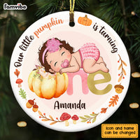 Personalized Baby Gifts Fall Turning One Circle Ornament 28496 thumb 1