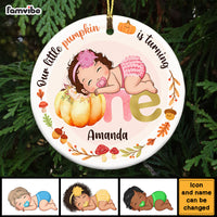 Personalized Baby Gifts Fall Turning One Circle Ornament 28496 thumb 1