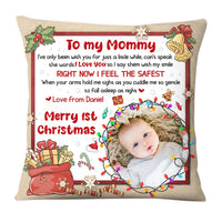 Personalized Gift For Baby Merry 1st Christmas Upload Photo Pillow 28500 thumb 1