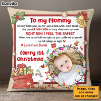 Personalized Gift For Baby Merry 1st Christmas Upload Photo Pillow 28500 thumb 1