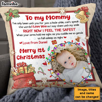 Personalized Gift For Baby Merry 1st Christmas Upload Photo Pillow 28500 thumb 1