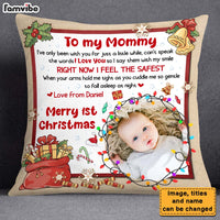 Personalized Gift For Baby Merry 1st Christmas Upload Photo Pillow 28500 thumb 1