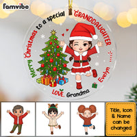 Personalized Merry Christmas To Granddaughter Circle Ornament 28505 thumb 1