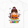 Personalized Granddaughter I’m Just Here For The Candy Halloween Kid T Shirt 28508 1