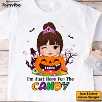 Personalized Granddaughter I’m Just Here For The Candy Halloween Kid T Shirt 28508 thumb 1