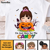 Personalized Granddaughter I’m Just Here For The Candy Halloween Kid T Shirt 28508 thumb 1