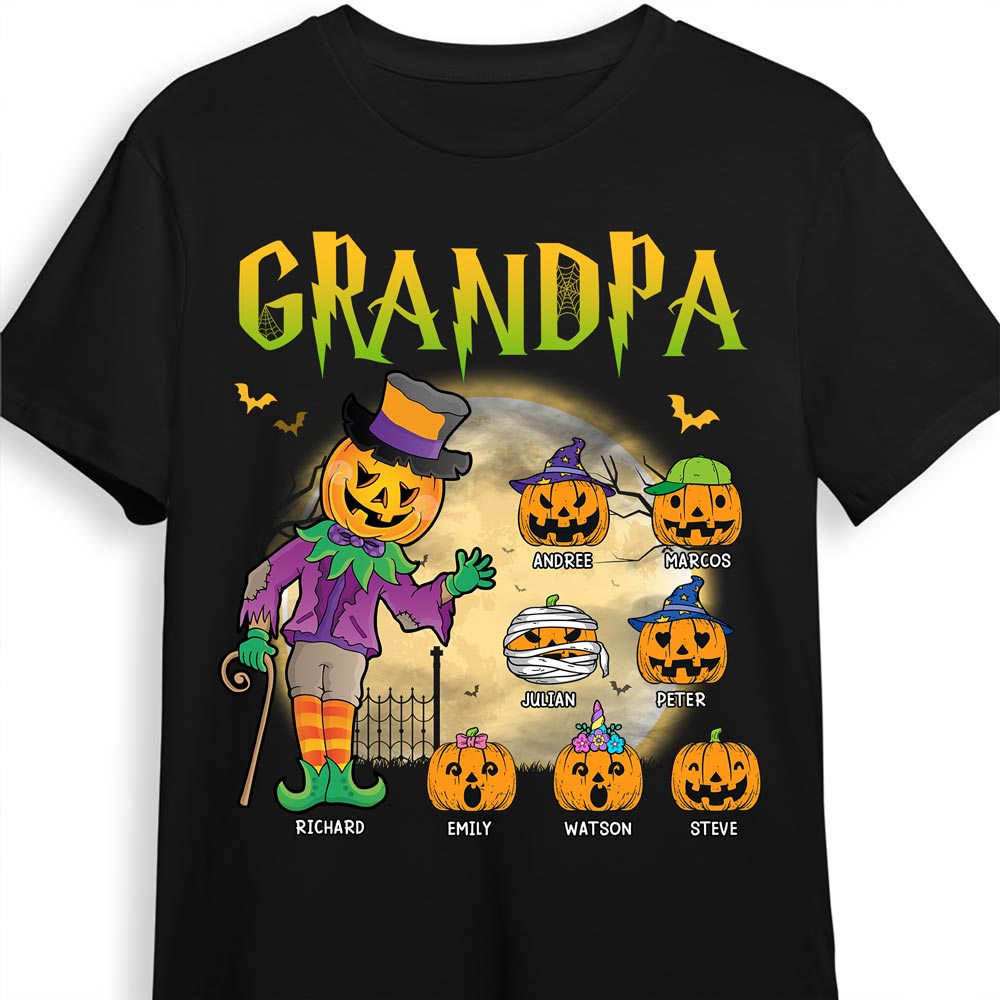 Personalized Halloween Gift For Grandpa Little Scary Pumpkins Shirt Hoodie Sweatshirt 28511 Primary Mockup