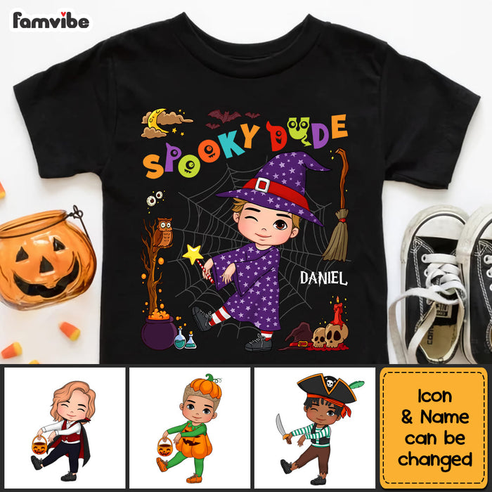 Personalized Halloween Gift For Grandson Spooky Dude Kid T Shirt 28516 1