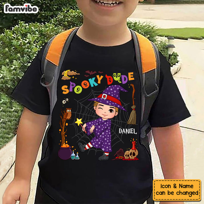 Personalized Halloween Gift For Grandson Spooky Dude Kid T Shirt 28516 1