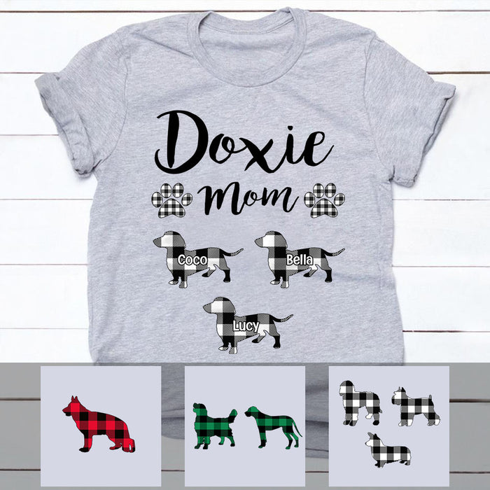 Personalized Dog Breeds Dog Mom Buffalo Plaid T Shirt OB226 30O53 1