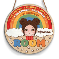 Personalized Gift For Granddaughter Motivational Round Wood Sign 28522 thumb 1