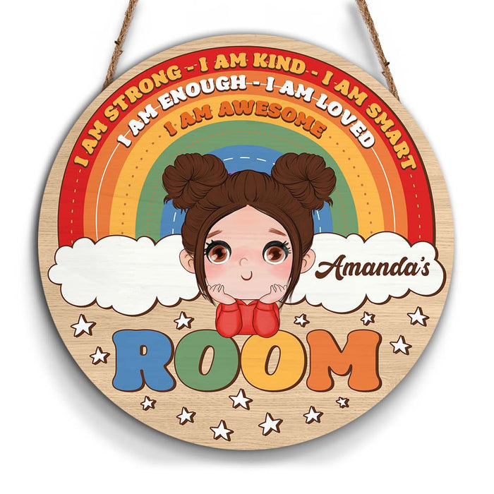 Personalized Gift For Granddaughter Motivational Round Wood Sign 28522 1