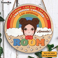 Personalized Gift For Granddaughter Motivational Round Wood Sign 28522 thumb 1