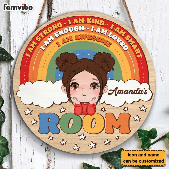 Personalized Gift For Granddaughter Motivational Round Wood Sign 28522 1