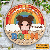 Personalized Gift For Granddaughter Motivational Round Wood Sign 28522 thumb 1