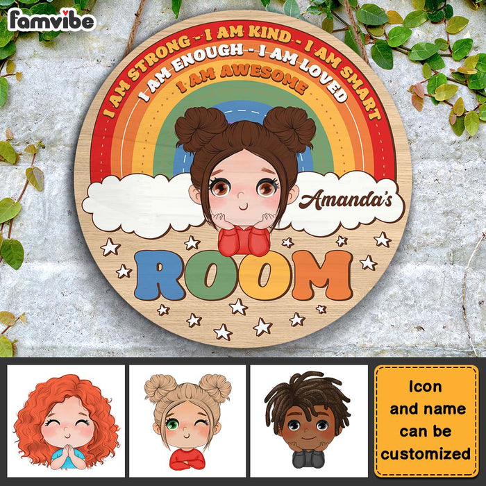 Personalized Gift For Granddaughter Motivational Round Wood Sign 28522 1