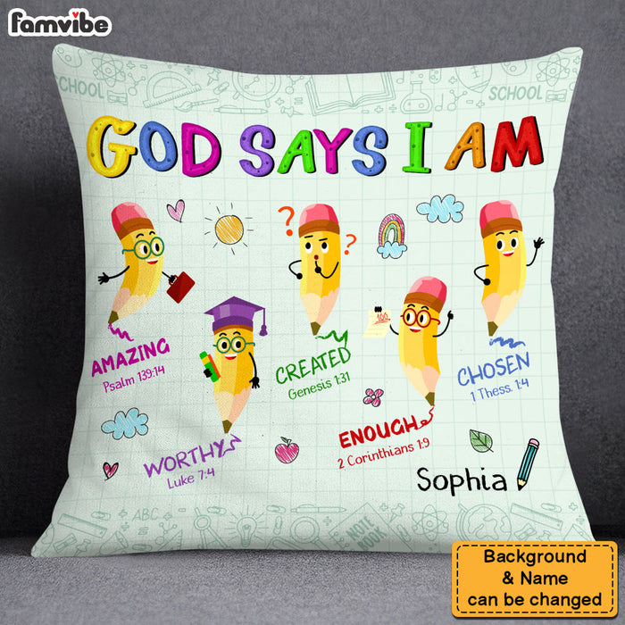 Personalized Birthday Gift For Granddaughter Pencil God Says I Am Pillow 28525 1