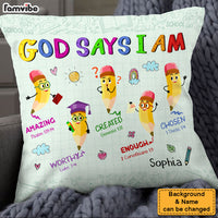 Personalized Birthday Gift For Granddaughter Pencil God Says I Am Pillow 28525 thumb 1