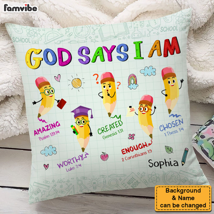 Personalized Birthday Gift For Granddaughter Pencil God Says I Am Pillow 28525 1