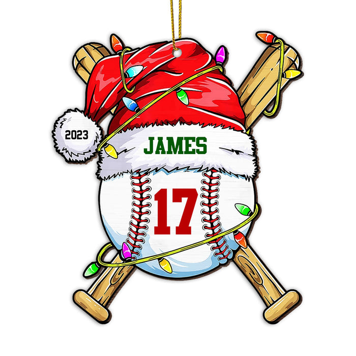 Personalized Christmas Gift For Grandson Baseball Ornament 28526 1