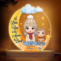 Personalized Gift For Grandson Love You To The Moon And Back Plaque LED Lamp Night Light 28528 thumb 1