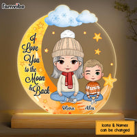 Personalized Gift For Grandson Love You To The Moon And Back Plaque LED Lamp Night Light 28528 thumb 1