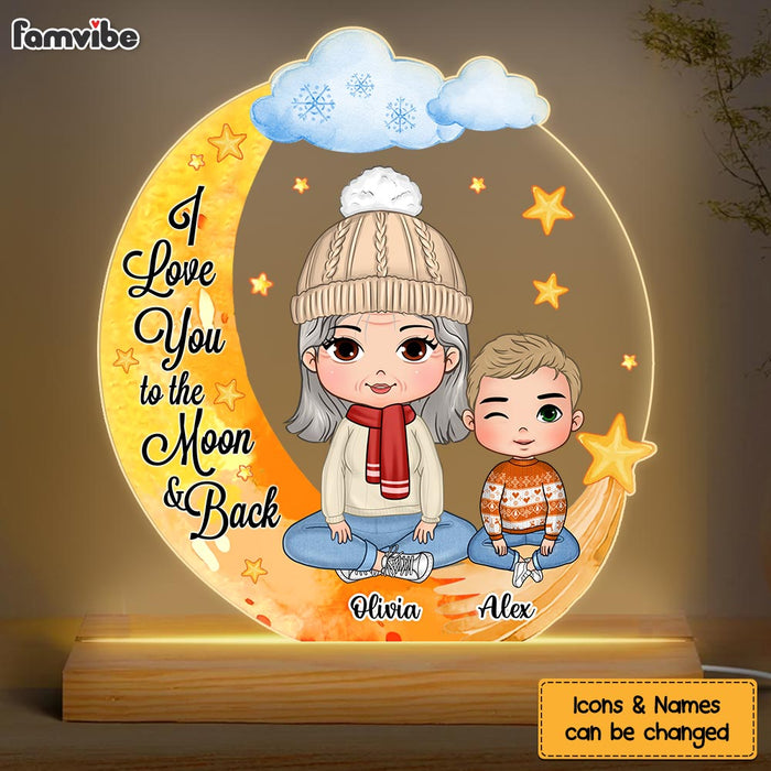 Personalized Gift For Grandson Love You To The Moon And Back Plaque LED Lamp Night Light 28528 1