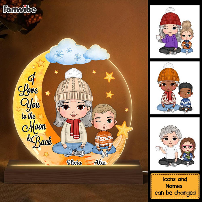 Personalized Gift For Grandson Love You To The Moon And Back Plaque LED Lamp Night Light 28528 1