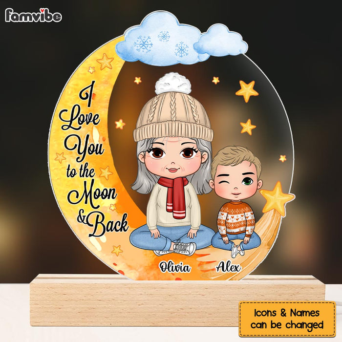 Personalized Gift For Grandson Love You To The Moon And Back Plaque LED Lamp Night Light 28528 1