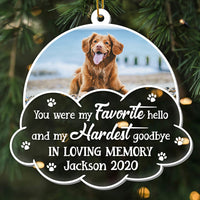 Personalized Pet Loss Gift My Hardest Goodbye Upload Photo Ornament 28532 thumb 1
