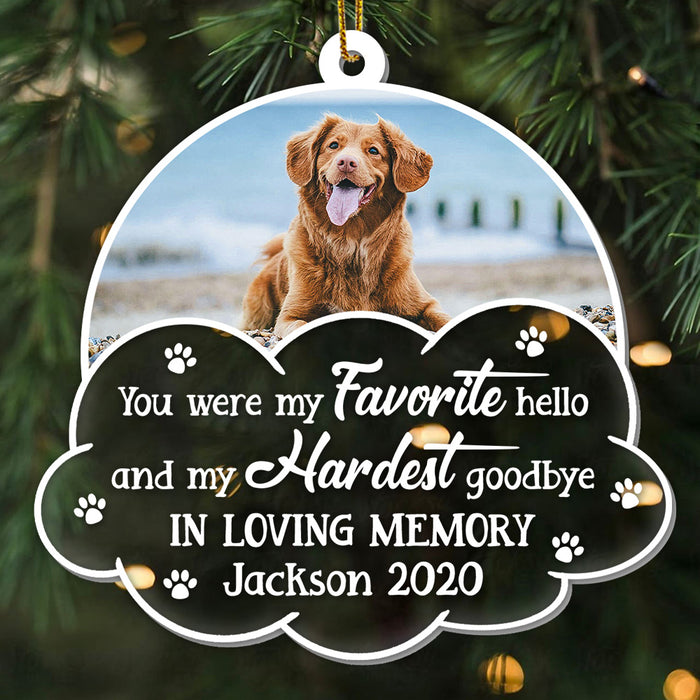 Personalized Pet Loss Gift My Hardest Goodbye Upload Photo Ornament 28532 1