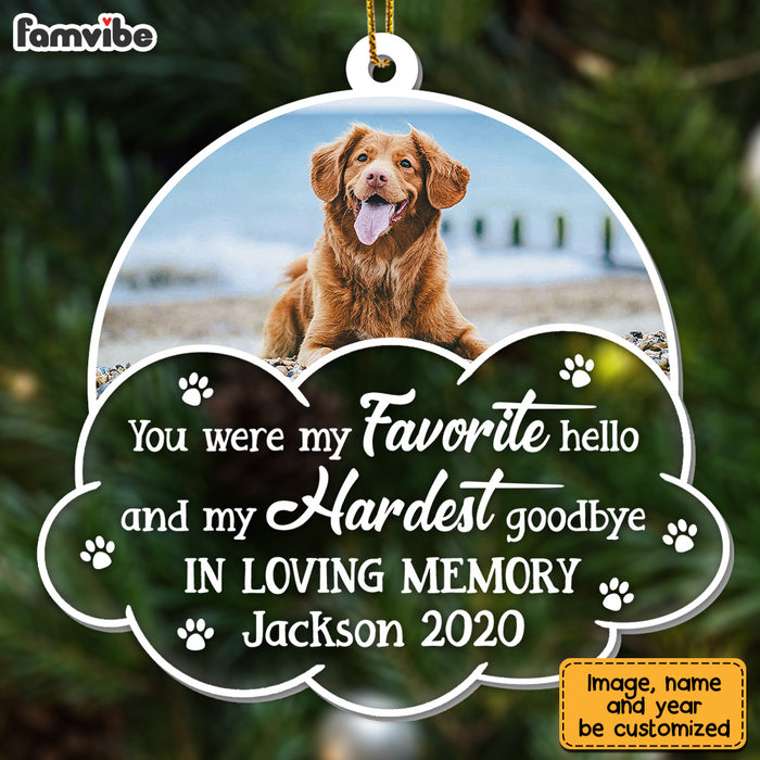 Personalized Pet Loss Gift My Hardest Goodbye Upload Photo Ornament 28532 1